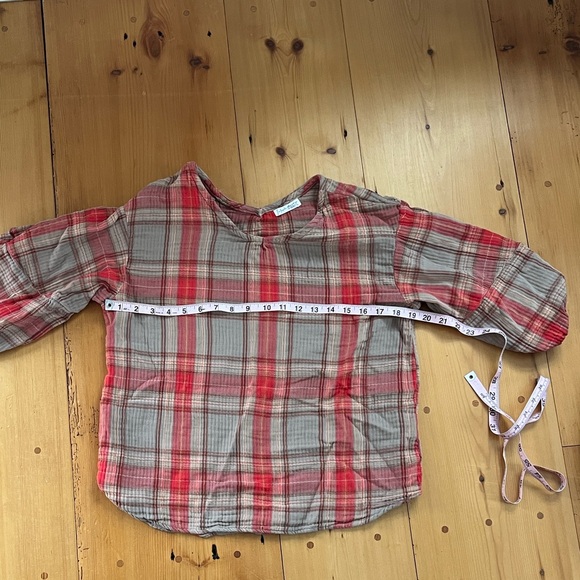CP Shades Tops - CP Shades Red and Tan Plaid Top Free People